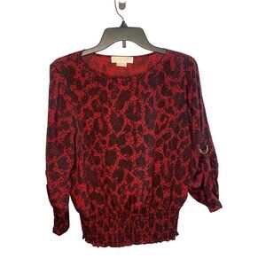 Michael Michael Kors women's blouse top shirring waist & sleeve size PM